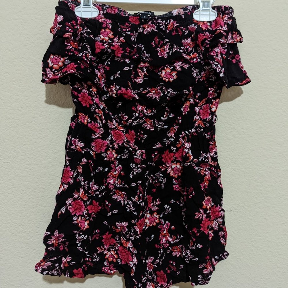 Floral Romper with Ruffles